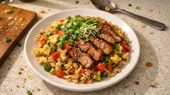 Ρύζι στο τηγάνι με αυγό και σόγια – η πιο νόστιμη λύση για το ρύζι που περίσσεψε