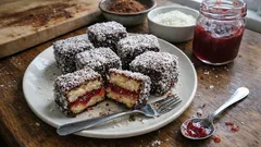 Lamingtons σοκολάτας με καρύδα: αφράτα τετράγωνα που κόβονται τέλεια