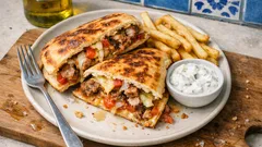 Σκεπαστή με γύρο στο τηγάνι: τραγανές λαδόπιτες και τυριά που λιώνουν