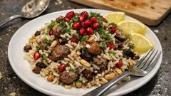 Χριστουγεννιάτικο πιλάφι με κάστανα, ξηρούς καρπούς και ρόδι – σπυρωτό και αρωματικό