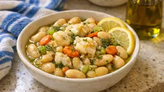 Γίγαντες λεμονάτοι στον φούρνο με ξαλμυρισμένο μπακαλιάρο – ζουμεροί και δεμένοι