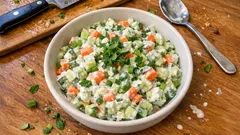 Αγγουροσαλάτα με γιαούρτι & τυρί κρέμα: δροσερή, κρεμώδης και έτοιμη σε 10 λεπτά