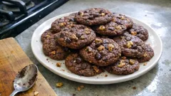 Cookies σοκολάτας με ροδισμένο βούτυρο: τραγανές άκρες, μαλακή μέση