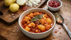 Κουνουπίδι γιαχνί με πατάτες: λαδερό κοκκινιστό που δένει πάντα