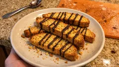 Τραγανά παξιμαδάκια χωρίς γλουτένη με πορτοκάλι και σοκολάτα – διπλοψημένα