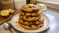 Soft cookies με σοκολάτα και τζίντζερ: μαλακή καρδιά και άρωμα λεμονιού