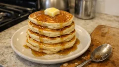 Αφράτα pancakes με ξινόγαλο στο τηγάνι: έτοιμα σε λίγα λεπτά, χωρίς μίξερ