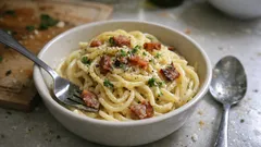 Καρμπονάρα χωρίς κρέμα: πώς γίνεται βελούδινη μόνο με αυγό, τυρί και guanciale