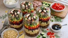 Σαλάτα σε βαζάκια με πλιγούρι και παντζάρια: ιδανική για γραφείο και πικ νικ