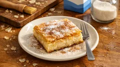 Μπουγάτσα Σερρών στο ταψί: τραγανό φύλλο και βελούδινη κρέμα σιμιγδαλιού