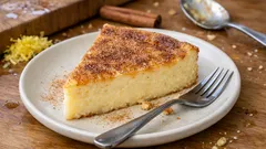 Γαλατόπιτα χωρίς φύλλο: βελούδινη κρέμα με λεμόνι και κανέλα, πάντα σταθερή