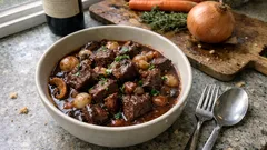 Μοσχάρι μπουργκινιόν στον φούρνο: τρυφερό κρέας και πλούσια σάλτσα κρασιού