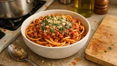 Vegan μακαρόνια με κιμά σε μία κατσαρόλα – δεμένη σάλτσα και γεμάτη γεύση