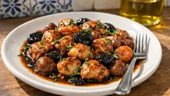 Τηγανιά κοτόπουλο με κάστανα και μαυροδάφνη: γιορτινή, δεμένη σάλτσα σε 1 τηγάνι