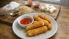 Σπιτικά mozzarella sticks: τραγανά απ’ έξω, λιωμένα μέσα (χωρίς να ανοίγουν στο τηγάνι)